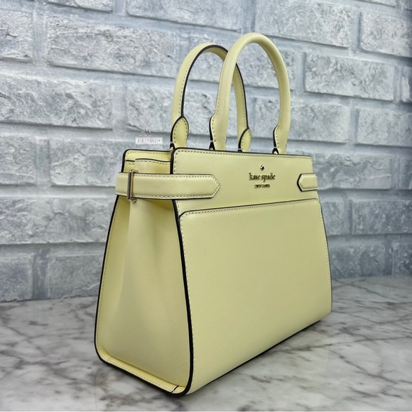 Kate Spade Staci Medium Satchel Crossbody In Lemon Fond - Picture 3 of 10